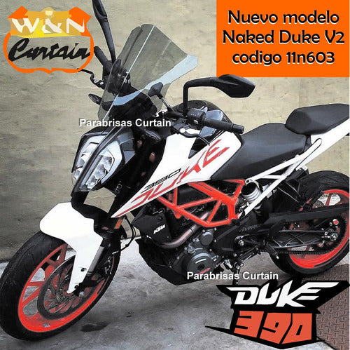 Curtain Parabrisas Curtain Ktm 200 390 Duke Elevado 40cm Cristal 2