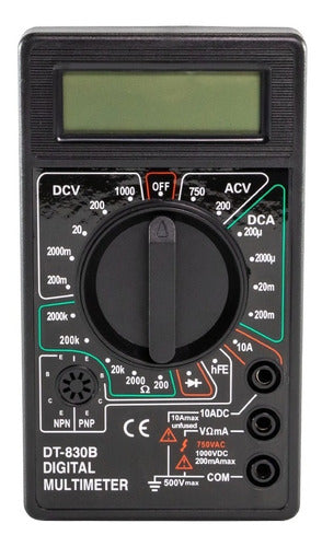 Multi Voltimetro Tester Con Puntas Y Bateria Incluida Dt830b 0