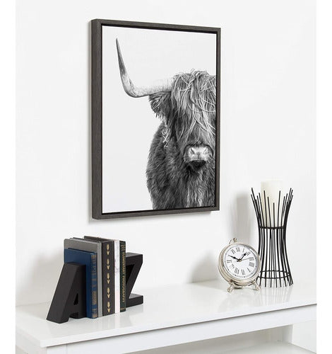 Kate and Laurel Sylvie Highland Cow Portrait in Black and White 3