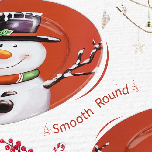 Putuo Decor Christmas Snowman Plates Set of 4 2