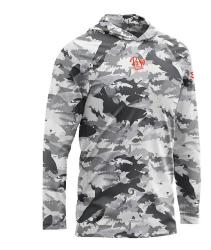 Payo Quick-Dry T-Shirt with Hood and UV Filter in Gray Camouflage 5