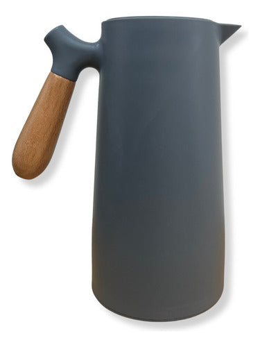 1L Thermal Jug with Wooden Handle and Designer Spout 0