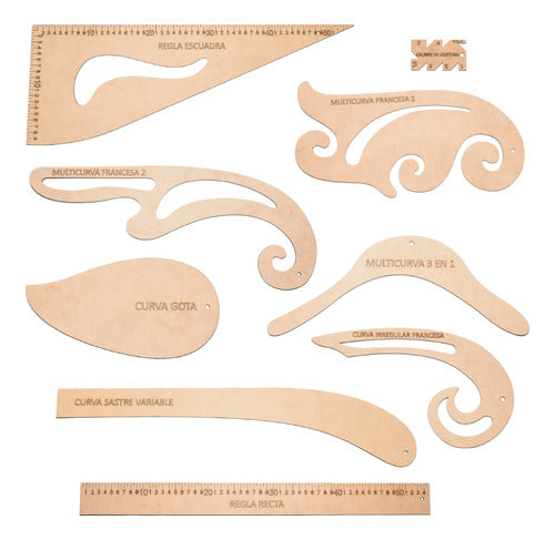 Granada Productos French Ruler Set for Sewing and Tailoring - 9 Piece Set 0