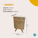 Mundo Pino Retro Vintage Pine Nightstand - Set of 2 Units 1