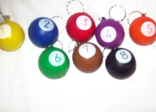 Set of 10 SUV Keychain Stress Ball Pool Balls from 1 to 8 0