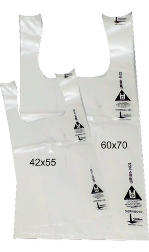 Polietileno Obelisco Reusable T-Shirt Bag 42x55 Super Strong - Pack of 250 3