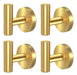 Kruodop 4 Towel Hooks Hangers for Bathroom - Gold 0