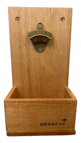 Oranche Premium Wooden Wall Beer Opener with Cap Collector 0