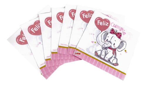 Party Store Pink Elephant Napkins X 20 Disposable 0