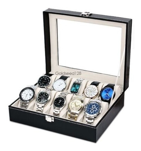 Elegant Leather Watch Display Box 0