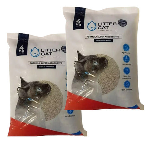 Litter Cat Combo Adoption Sanitary Litter Box and 2 Bags of Cat Litter 0