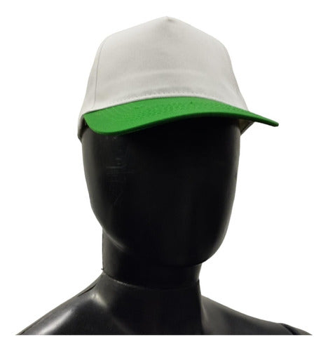 White Caps with Color Velcro 100% Polyester 10 Units 1
