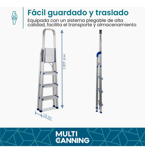 Raitot Escalera Tijera Aluminio Antideslizante Plegable Reforzada 6