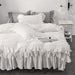 Ropa De Cama Blanca Shabby Chic De 3 Piezas, Juego De Funda 0