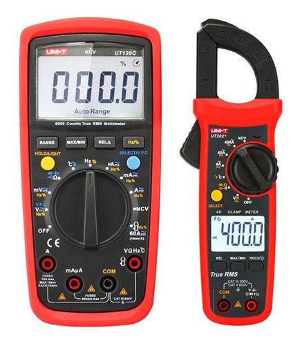 Uni-T Multimeter UT139C + Clamp Meter UT202+ Plus 0