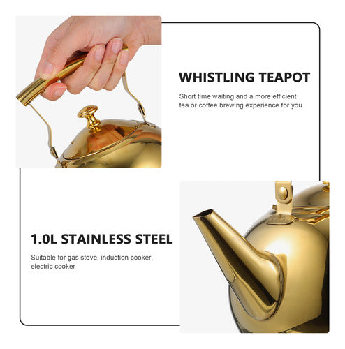 Utensílios De Cozinha Gold Tea Kettle Pot 6