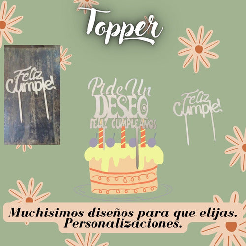 Topper Cartel Torta Cumpleaños Y Otros 2