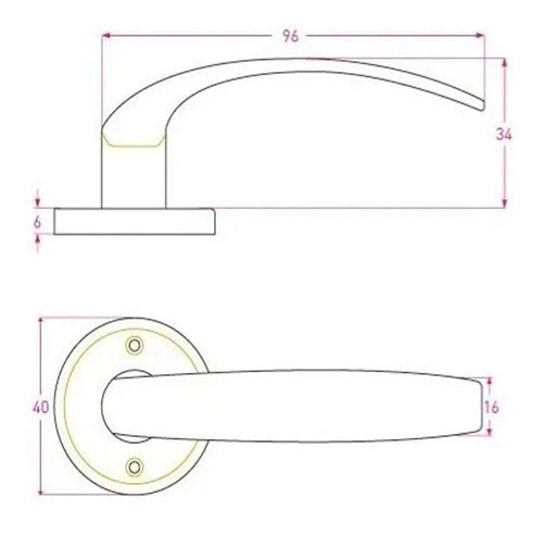 Fondere Double Balancin Handle with Platil Rosette 1