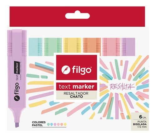 Filgo Pastel Highlighters Flat X6 Colors 0