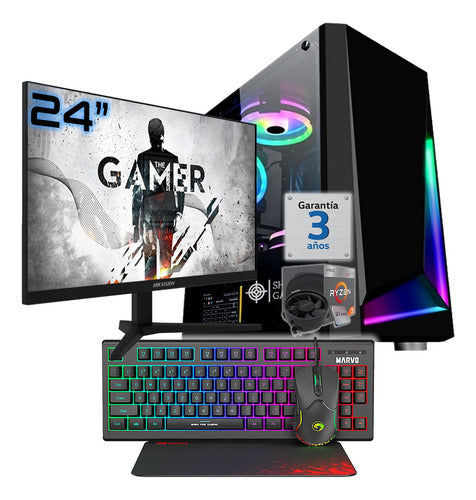 Pc Gamer Amd Ryzen 3 3200g 8g 256g Monitor 24 Tec Mou Juego 0