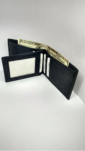 Compact Leather Mini Wallet - Ideal for Pocket - 7.5x10cm - Black 2
