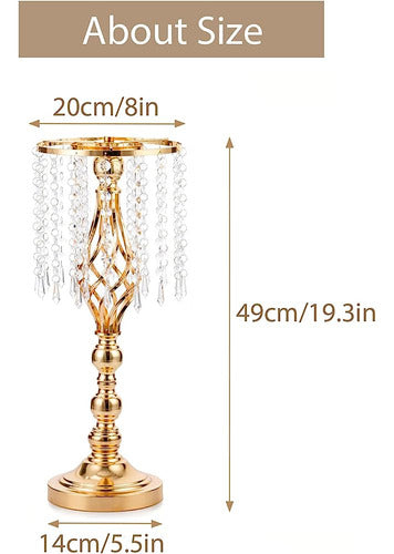 Sziqiqi Floral Centerpiece Riser for Wedding Table Gold 4