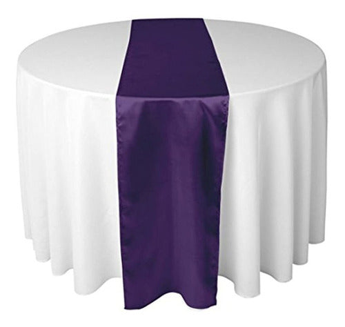 Elina Home Satin Table Runner Set of 2 with 10 Chair Bows 1