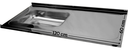 Kitchen Sink with Left Tabletop 120cm Glossy Finish 1