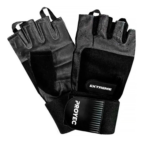 Proyec Extreme Fitness Gloves with Wrist Support in Natural Leather 0