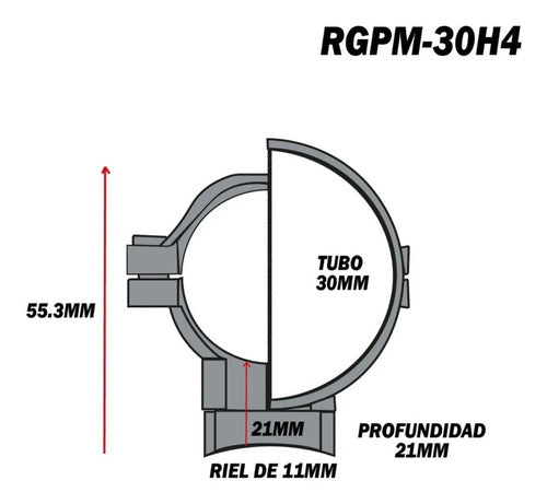 Utg Leapers Anillas Montaje Accushot Altas 30 Mm Aluminio Rgpm-30h4 1