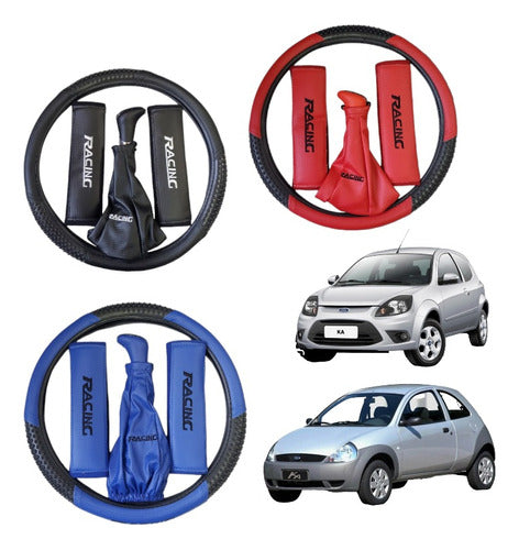 TYPE R Combo Steering Wheel Cover + Seat Belt Covers + Gear Shift Knob Ford Ka 0