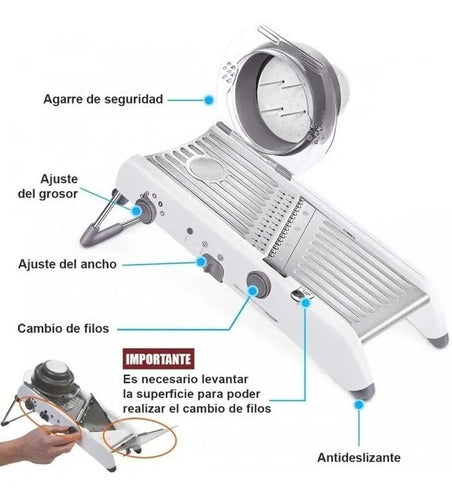 Mandolina De Acero Inox. Profesional Reforzada Premium G C 1