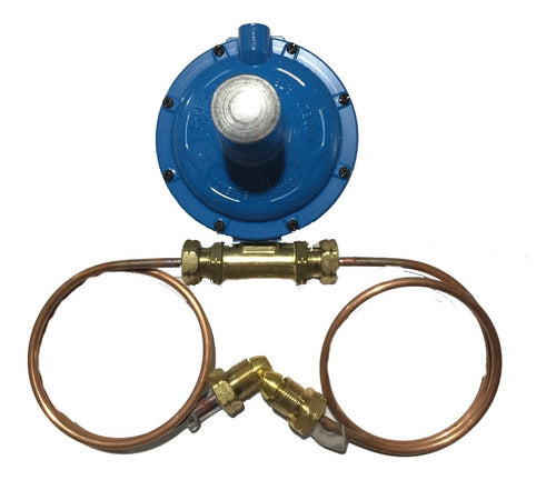 Gas Regulator for 45kg Cylinder with Two Flexibles 0