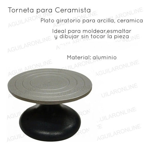 Torneta Giratoria Arcilla Alfareria Ceramica Aluminio 1