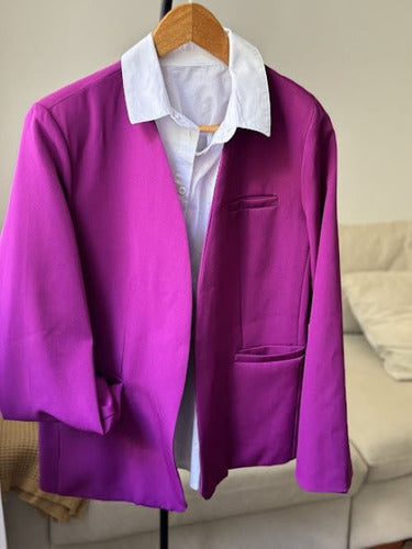 Purple Women's Blazer Vest Tailored Jacket Casual Fashion Clothing 1