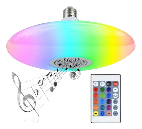 Luz Disco Rgb Ufo Con Parlante Bluetooth Y Control 60w 0