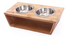 H Raised Double Bowl Pet Feeder for Cats and Dogs 0