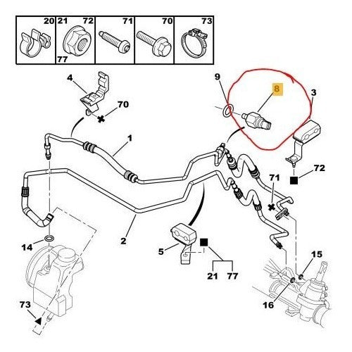 Bulbo Presion Direccion Hidraulica Peugeot Partner 2002-2011 1