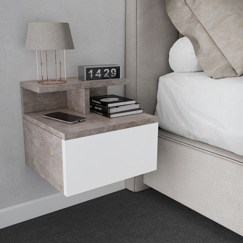 Modern Design Floating Bedside Table with Drawer - Douzy Model 1