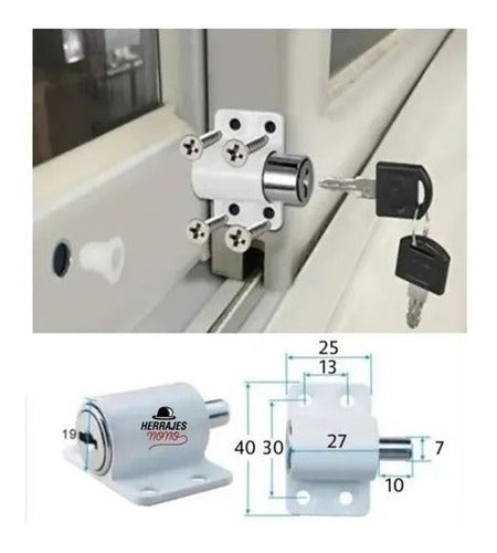 Premium White Sliding Window Lock x3 8