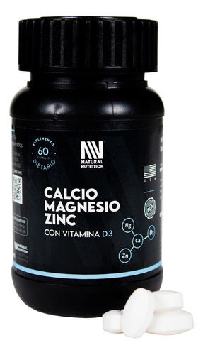 Natural Nutrition Calcium Magnesium Zinc with Vitamin D3 60 Tablets Supplement 3