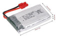 Syma X5HW X5HC 4pcs X5HW-11 3.7V 500mAh LiPo Battery 3