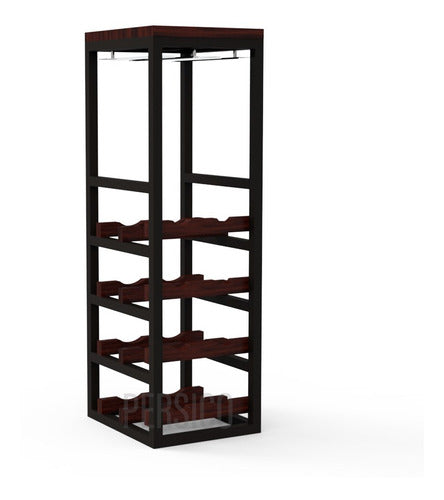 Winery Wine Rack Cellar (8 Bottles and 6 Glasses) 1