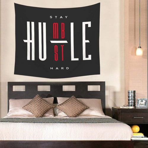 Hgod Designs Quote Tapestry Wall Hanging Stay Humble Hustle 2