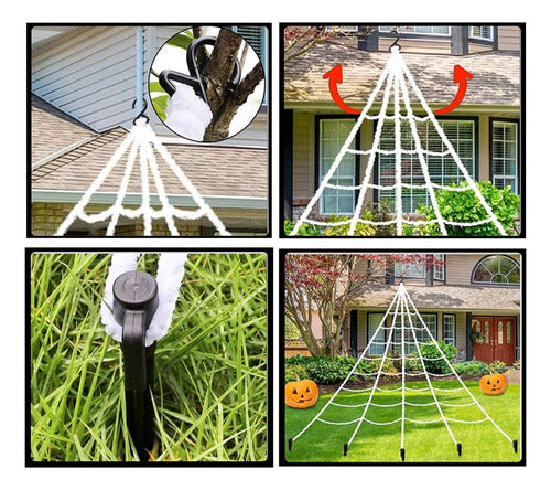 Giant Spider Web Kit 7x5m with Deco Spiders for Halloween Home Decor 6