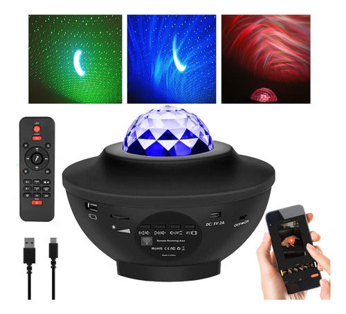 Bluetooth Speaker Lamp LED RGBW Projector Night Light 0