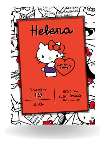 Te Quiero Tanto! - Hello Kitty - Digital Invitation Card - Whatsapp 0