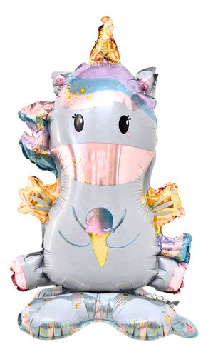 Globo Fun 3D Unicorn Figure Balloon with Base 40cm 0