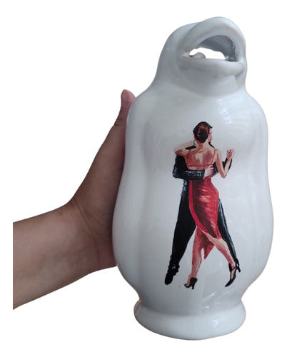 Hand-Painted Ceramic Penguin Wine Pitcher 0