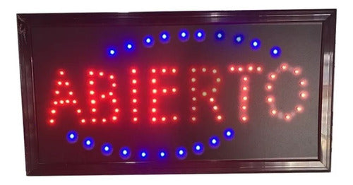 Cartel Led Abierto 47 X 25 Cm Horizontal 220v Abierto 1